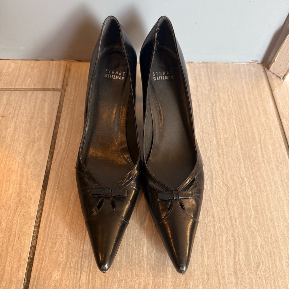Stuart Weitzman Kitten Heel Bow